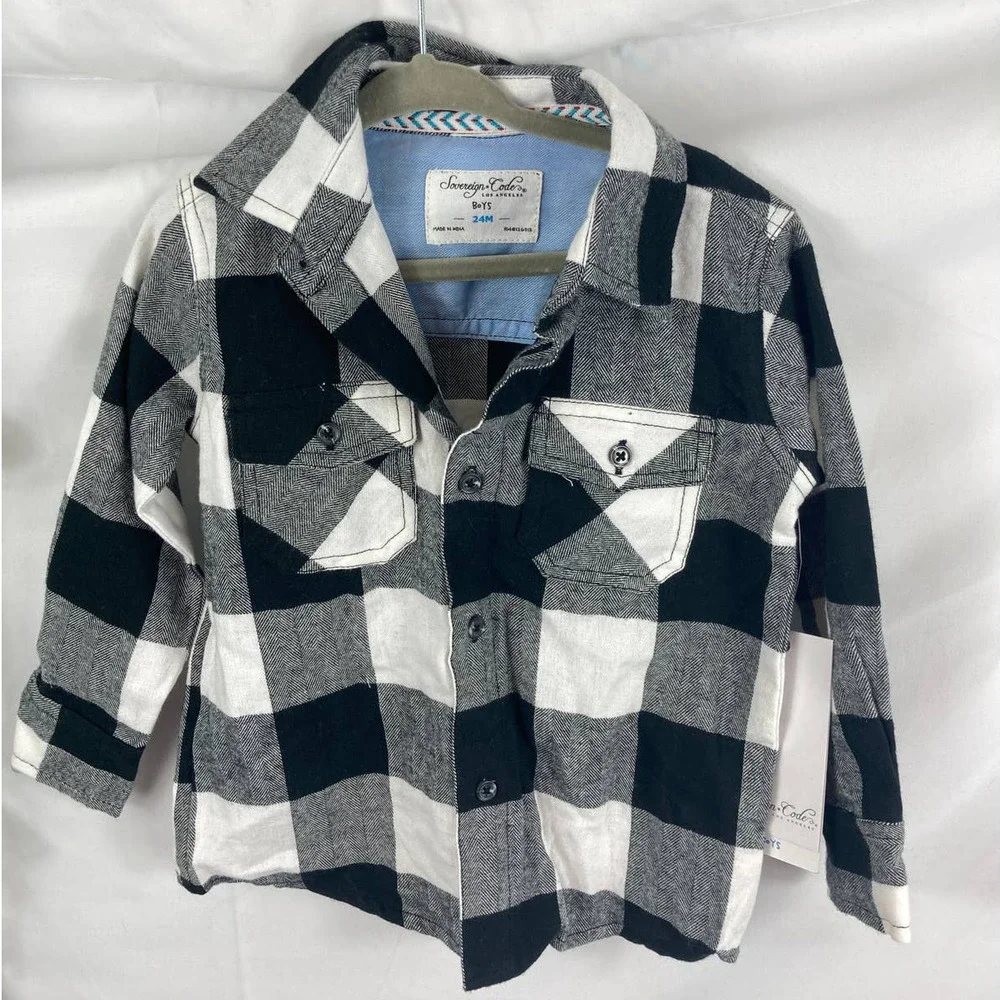 4/$25  NWT Sovereign Code Plaid Flannel 24M